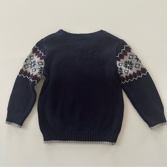 Gymboree 2T Toddler Boy Fair Isle Truck Sweater NWT Blue Orange Winter - Picture 2 of 5
